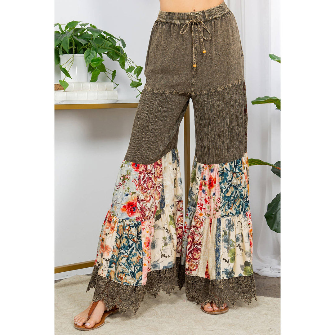 She's Groovy Bohemian Bell Bottoms Pull On Pants