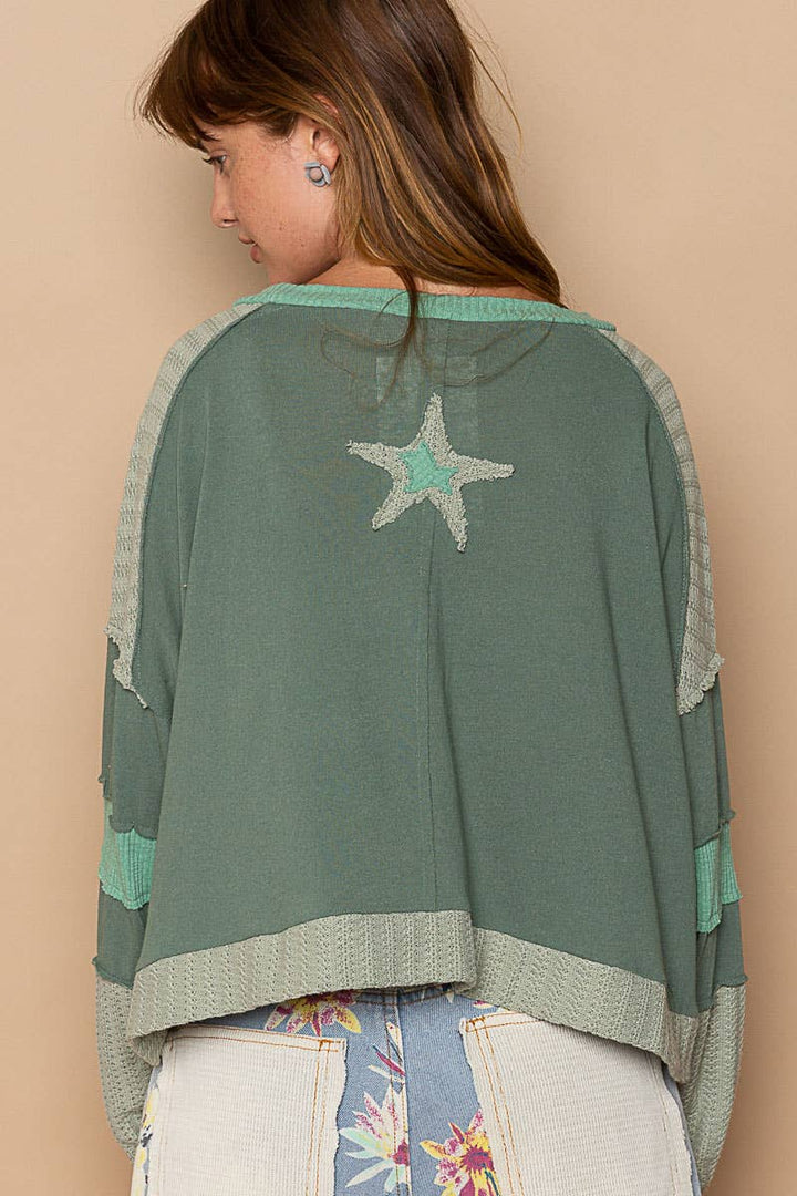 She's a Star Patched Top w/ Long sleeve