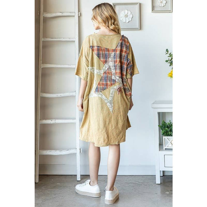 Easy Breezy Star Patchwork Drop Shoulder