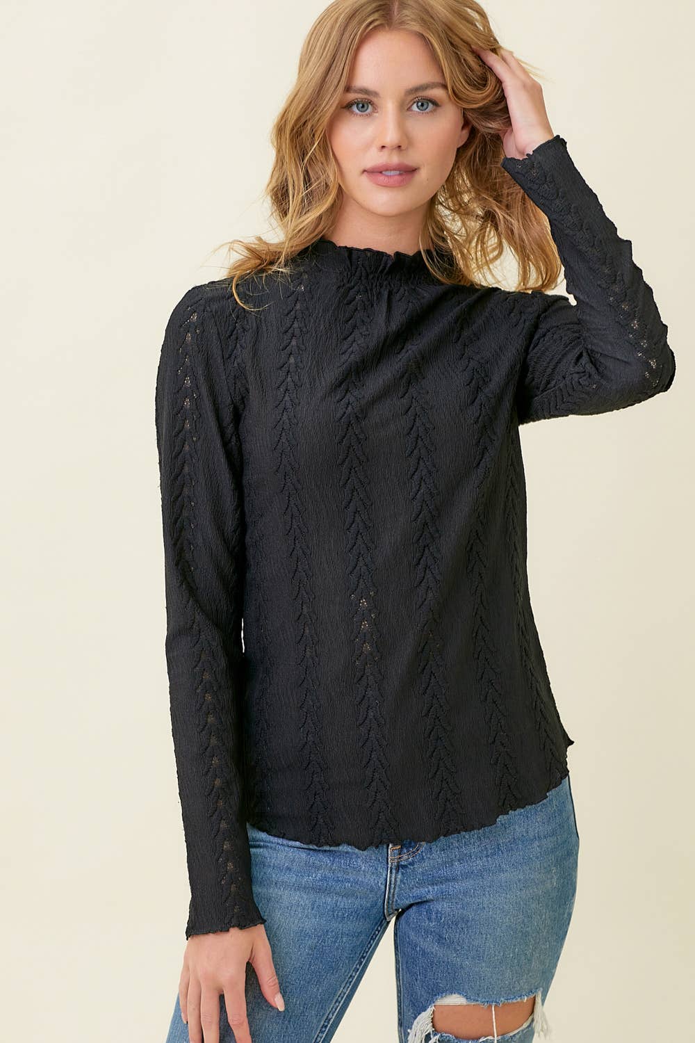 Then Everest Lettuce Edge Textured Top