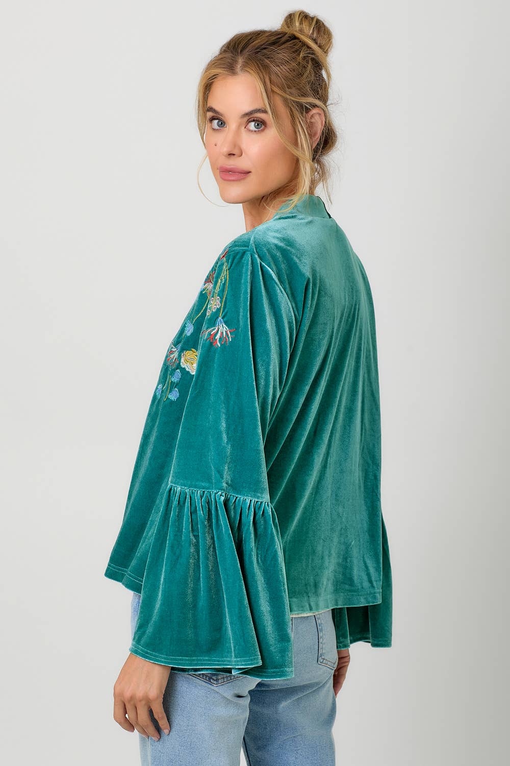 The Kendal Embroidery Velvet Kimono Jacket