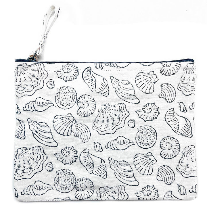 Block-Printed Canvas Zipper Pouch