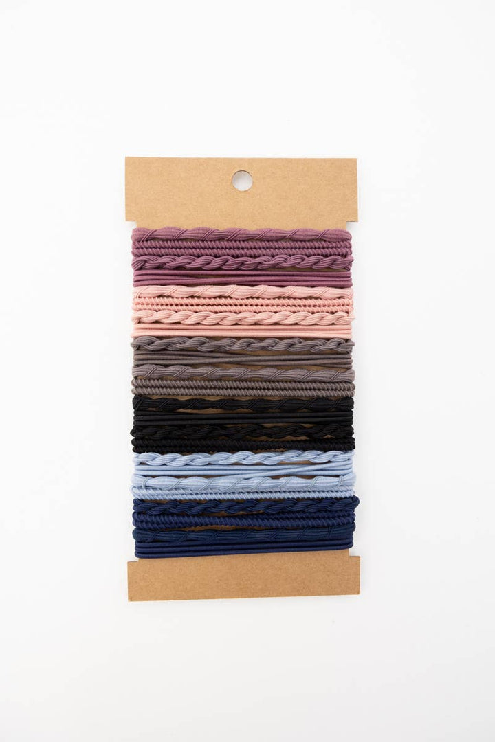 Solid Hues Twisted Stackable Hair Tie Bracelet Set