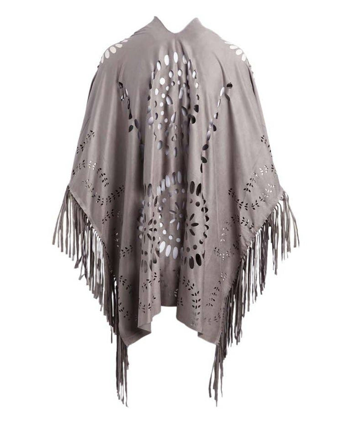 SALE - Willa Faux Suede Western Style Poncho