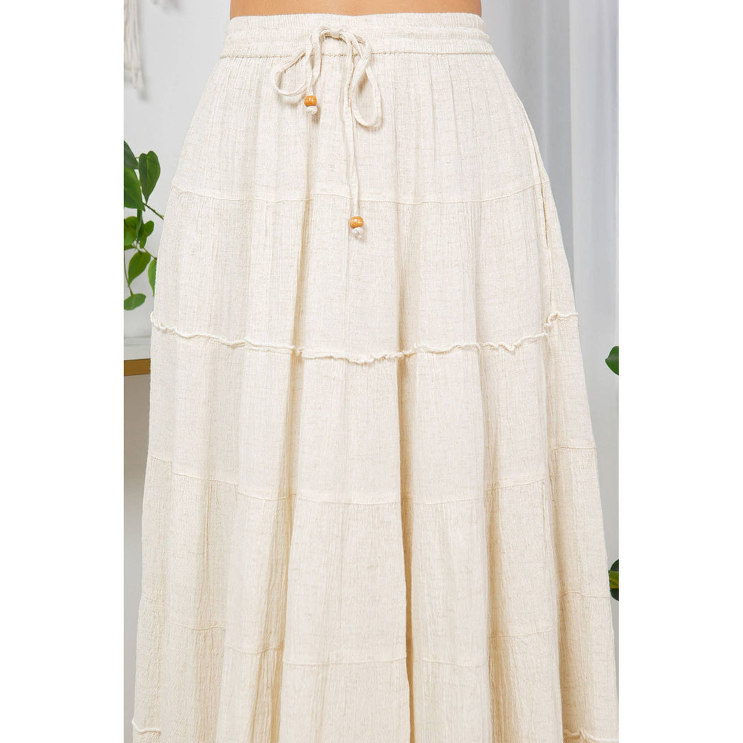 Sun-Kissed Dunes Crinkle Linen Maxi Skirt