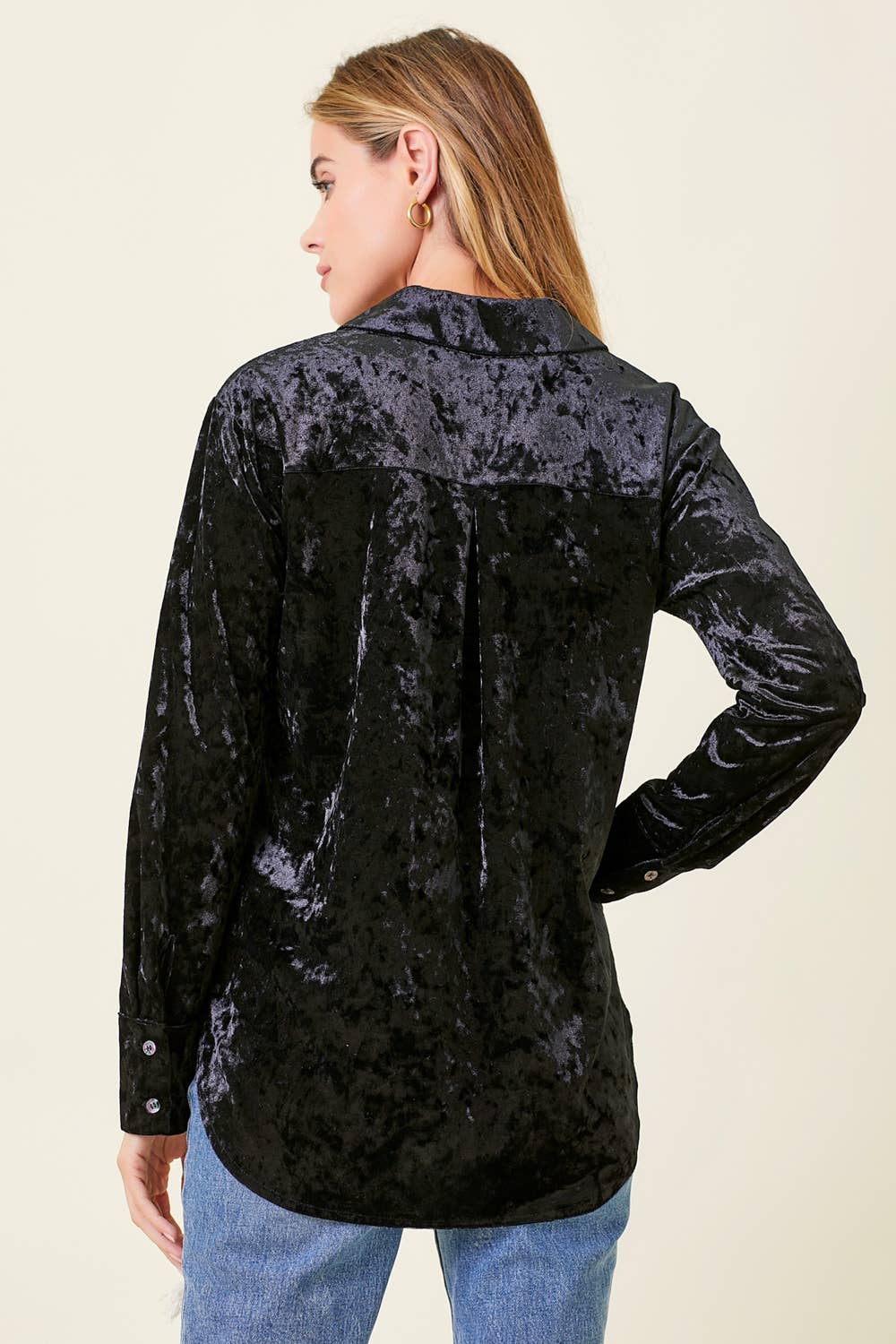 So Chic Boho Velvet Button Down