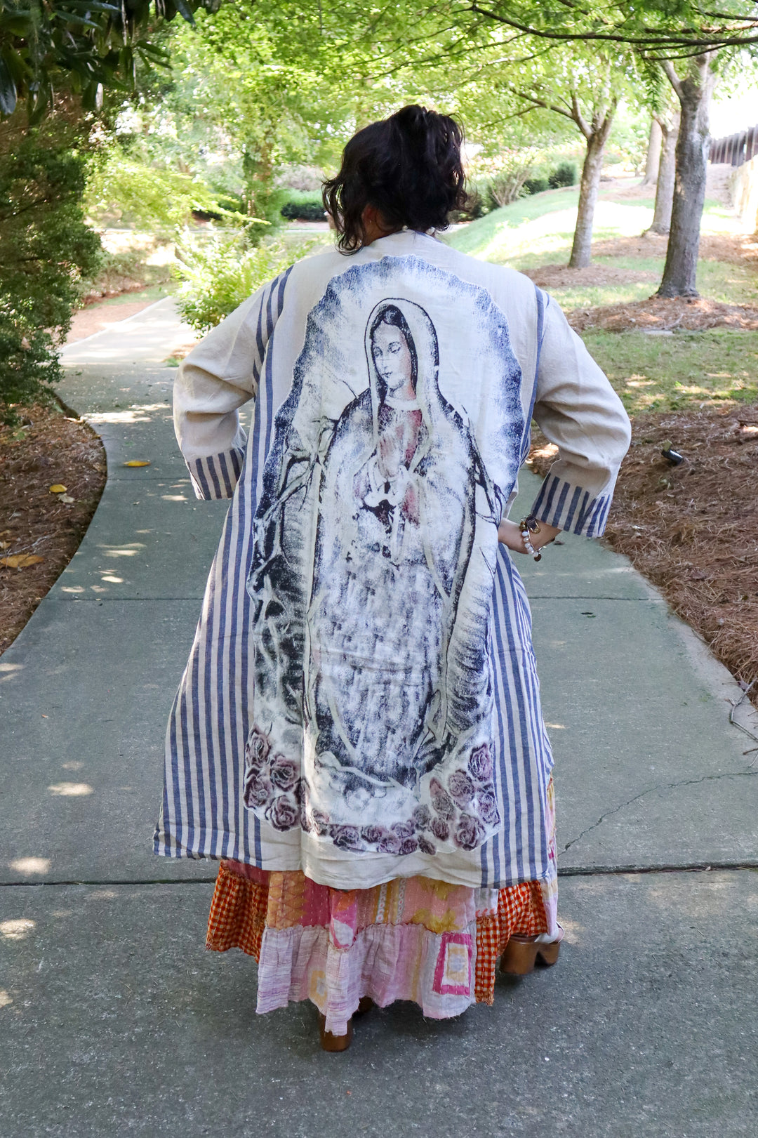 Under the Sun Duster w/ Distressing and Print