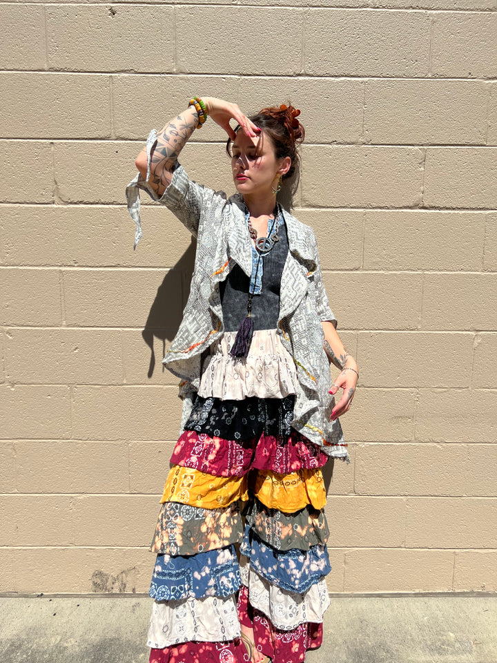 Vintage Bandana Layered Ruffle Pants by Jaded Gypsy