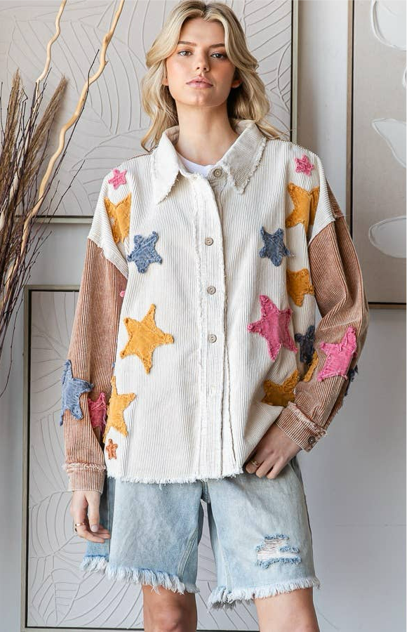 Star Light Button Down Top