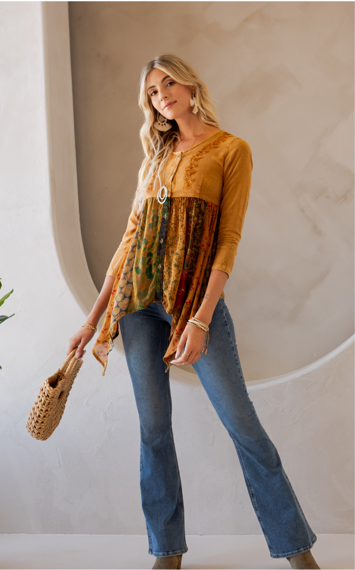 Rustic Bohemian: Embroidered Top