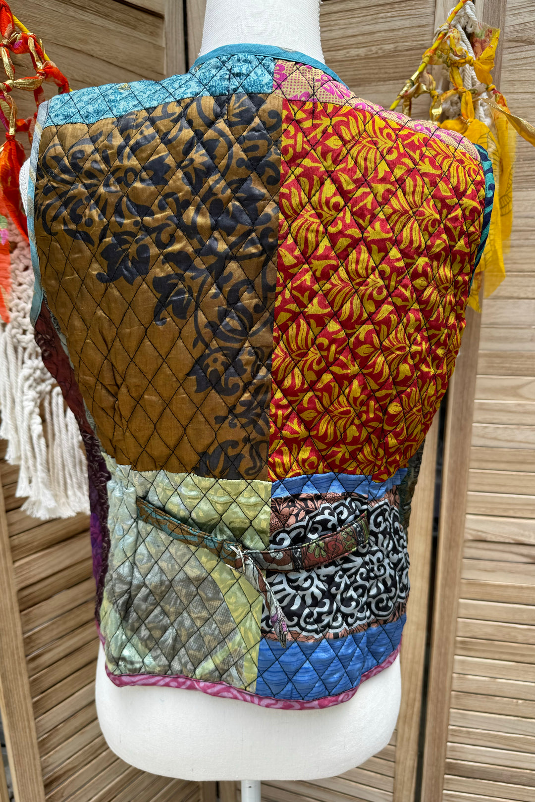 Funky Quilted Polysilk Vest - Combo 4