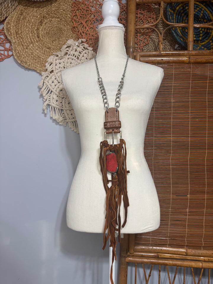 Funky Hippie Buckle Necklace w/ Necklace