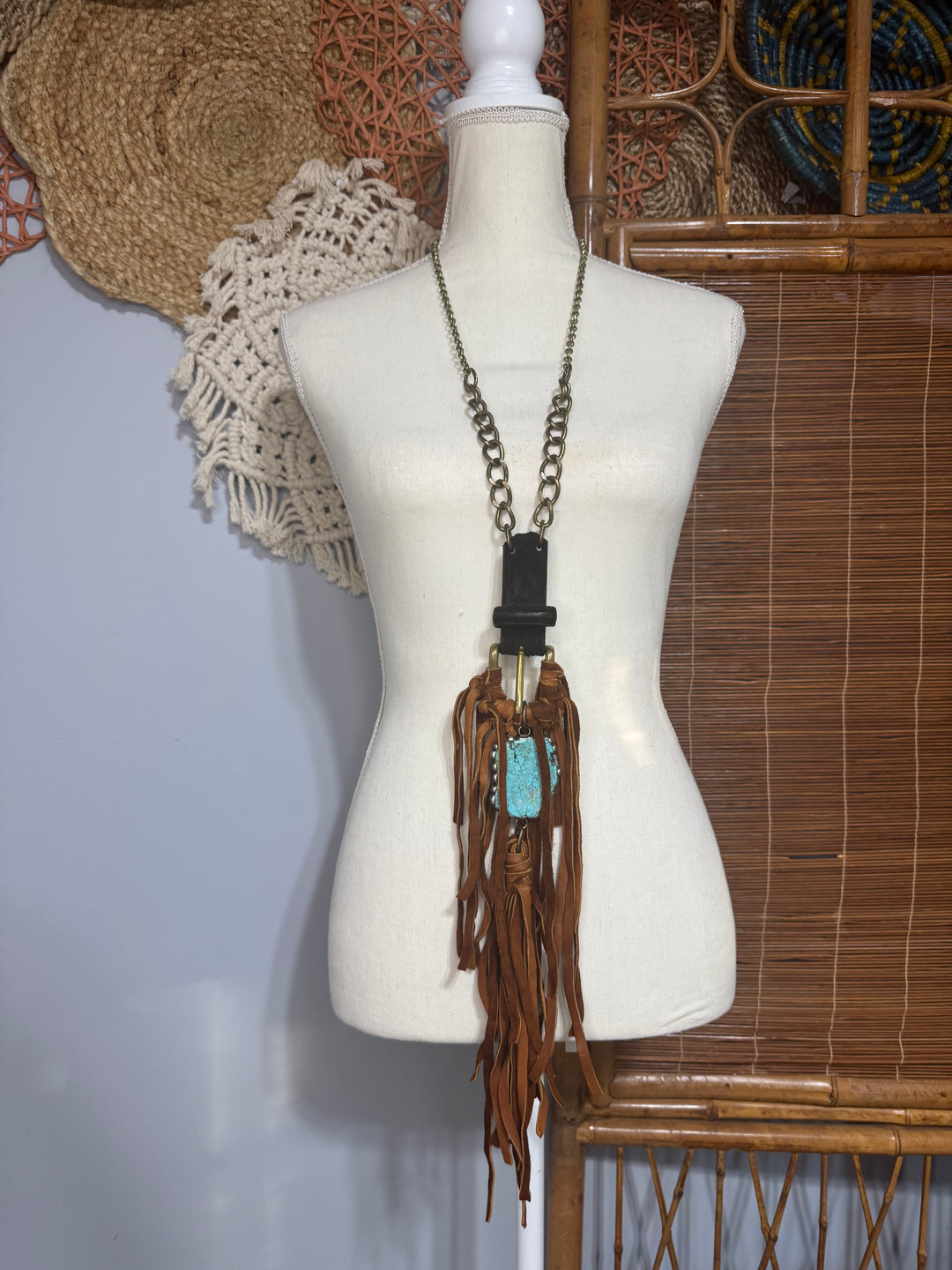 Funky Hippie Buckle Necklace w/ Necklace