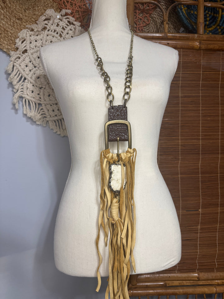 Funky Hippie Buckle Necklace w/ Necklace