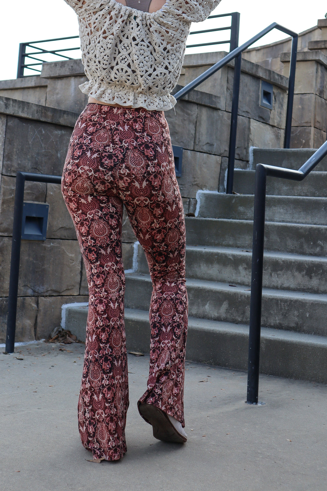 SALE Alchemy Print Pull On Hippie Flare Pants Leggings Layering Comfy