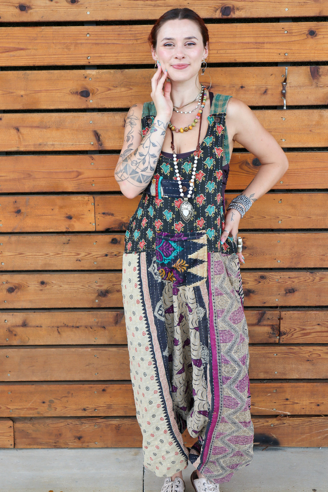 She's a Gem Kantha Harem Cotton Baggy Jumpsuit Overall