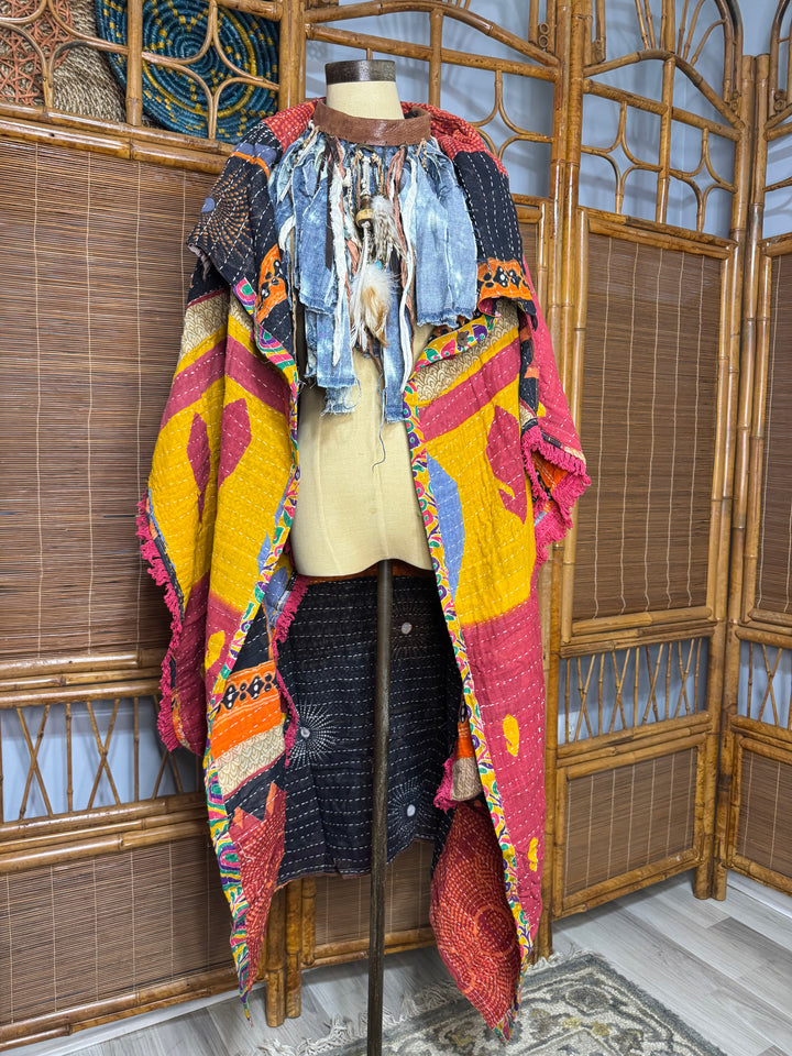 COMBO A- OOAK Sunrise Poncho Reversible Jacket Kimono