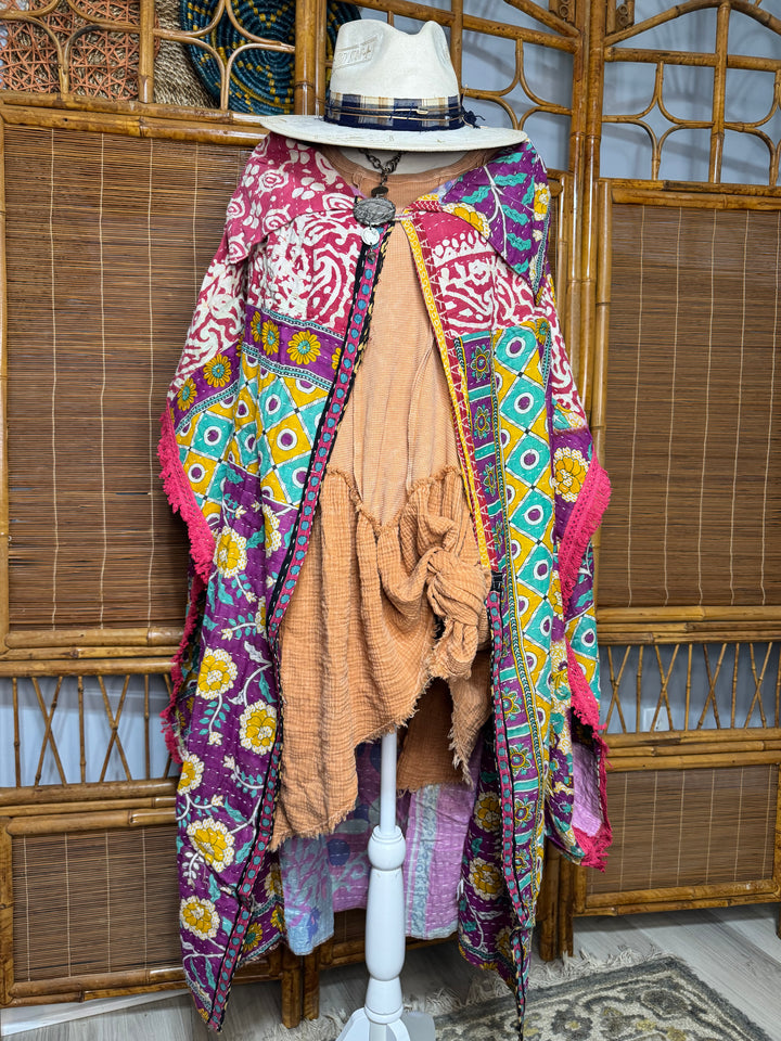 COMBO D-  OOAK Sunrise Poncho Reversible Jacket Kimono