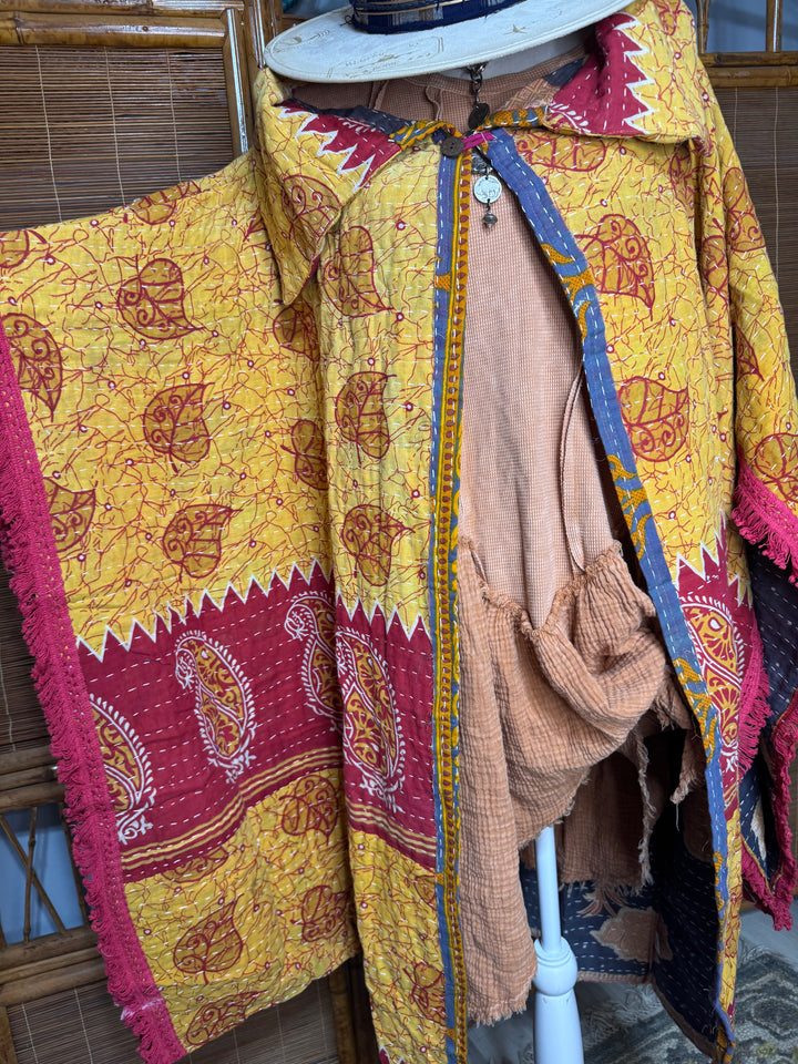 COMBO E-  OOAK Sunrise Poncho Reversible Jacket Kimono