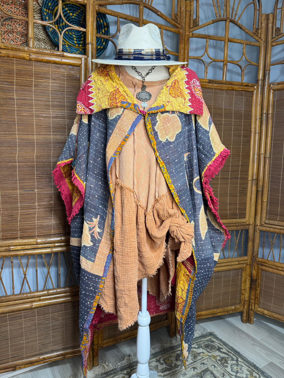 COMBO E-  OOAK Sunrise Poncho Reversible Jacket Kimono