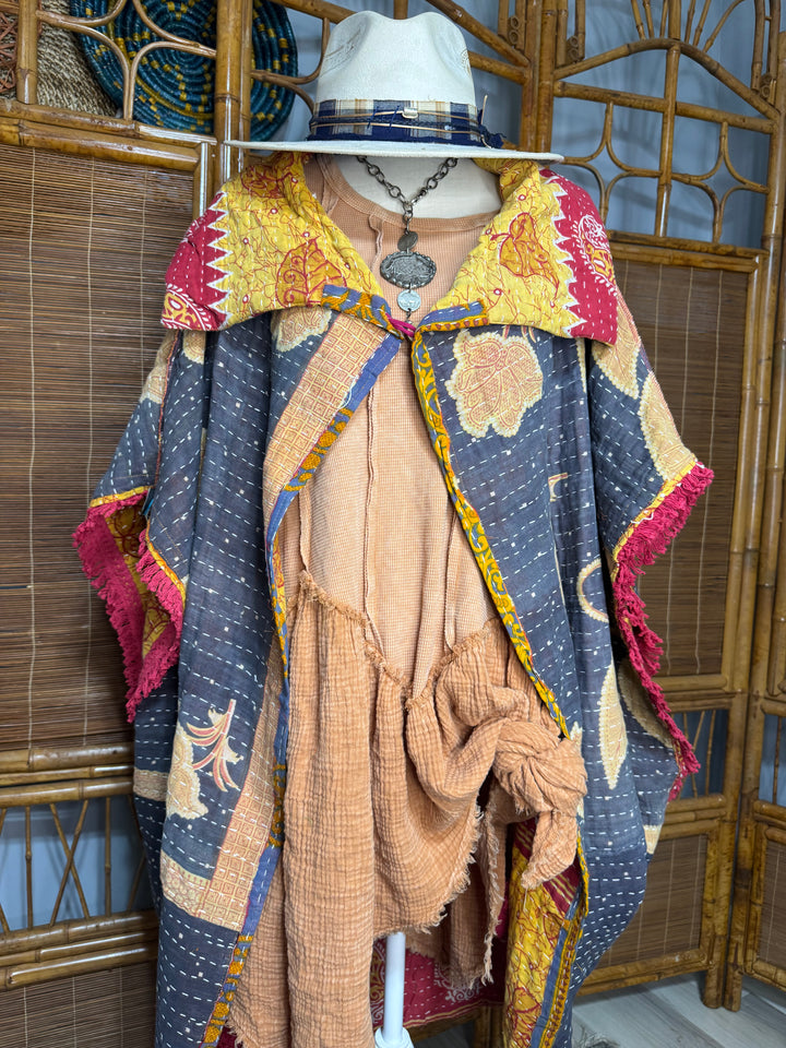 COMBO E-  OOAK Sunrise Poncho Reversible Jacket Kimono