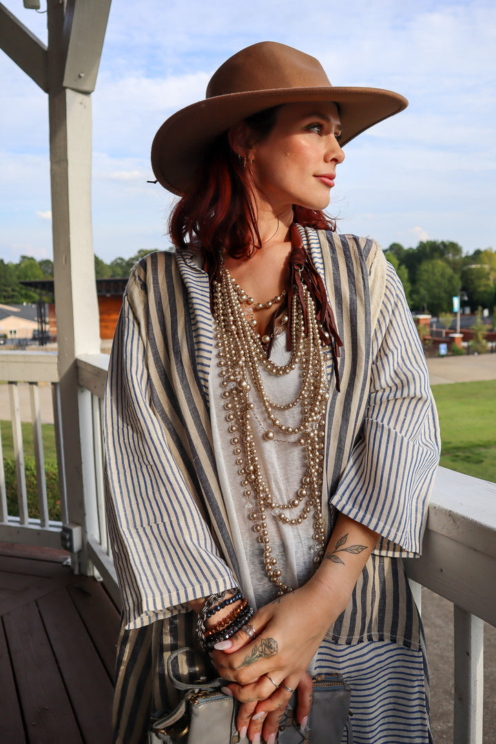 Cowboy on the Run Statement Pearl & Leather Necklace