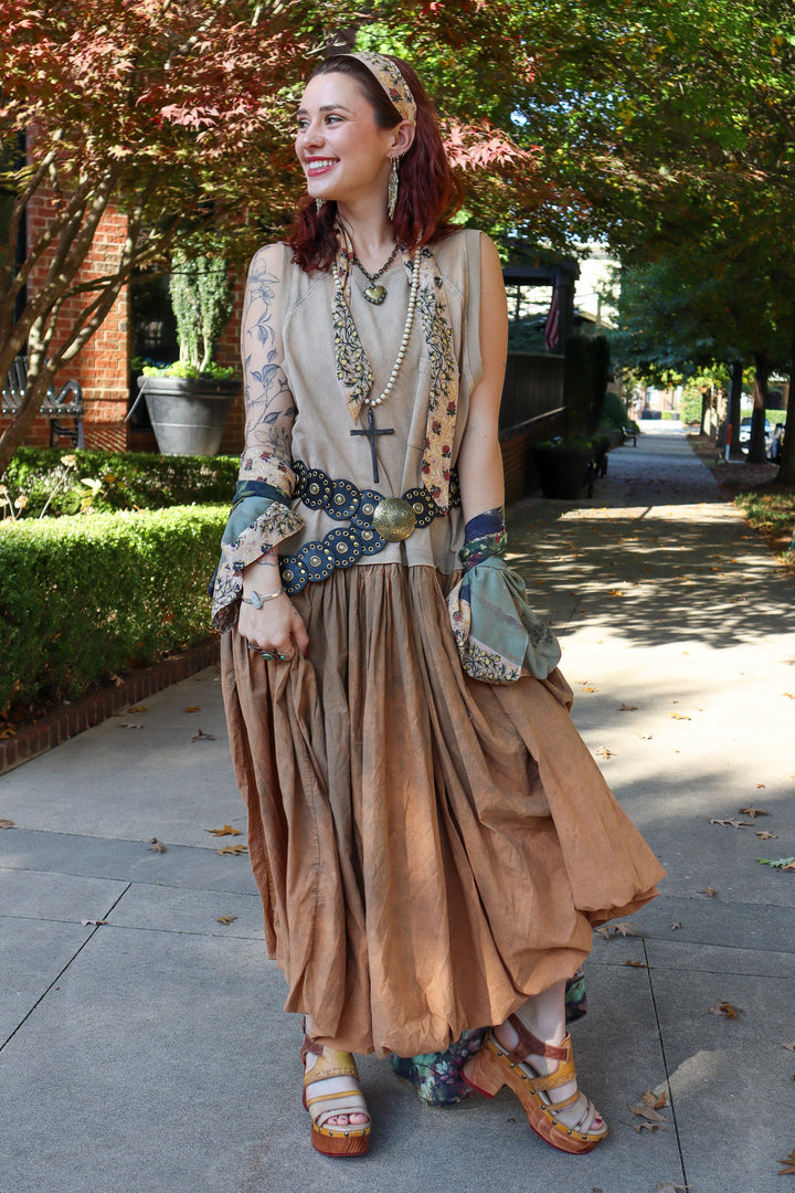 Perched About Ballon Sleeveless Skirt Dress