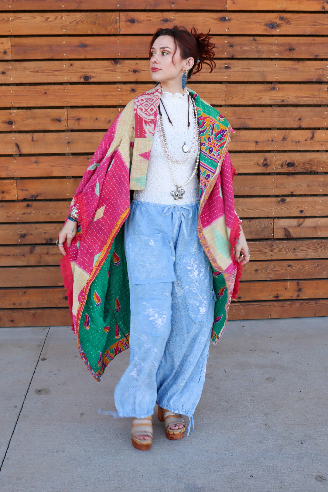 COMBO A- OOAK Sunrise Poncho Reversible Jacket Kimono