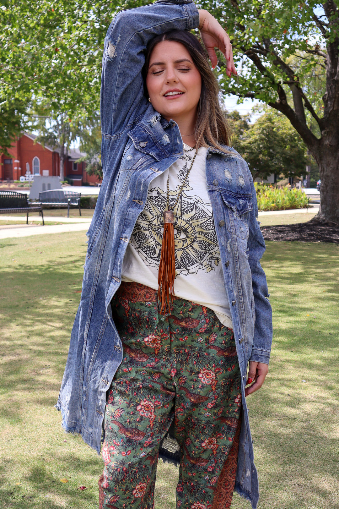 Brass & Leather Tassel Necklace