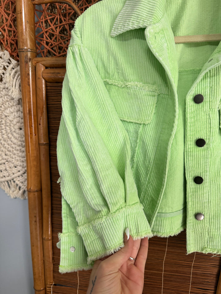 Sale - Date Night Green Cord Jacket