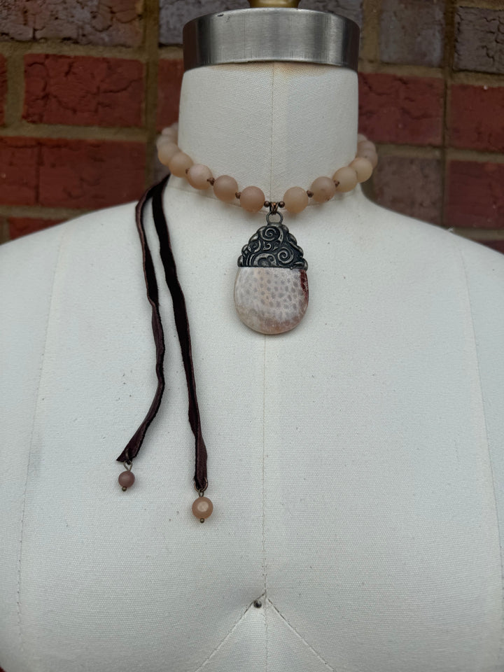 Adjustable Semi Precious Gemstone Necklaces on Leather