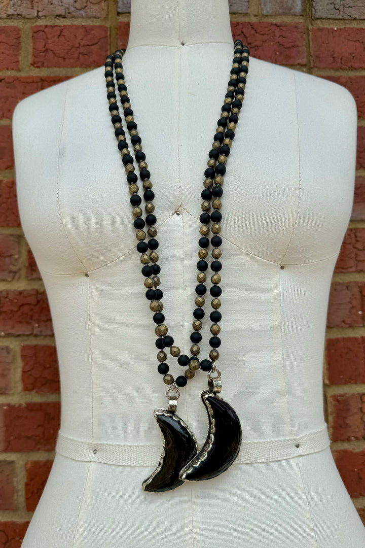 Onyx Statement Moon Necklace