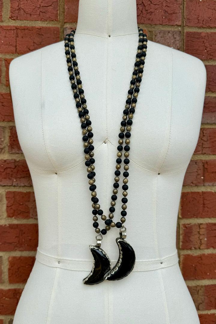 Onyx Statement Moon Necklace