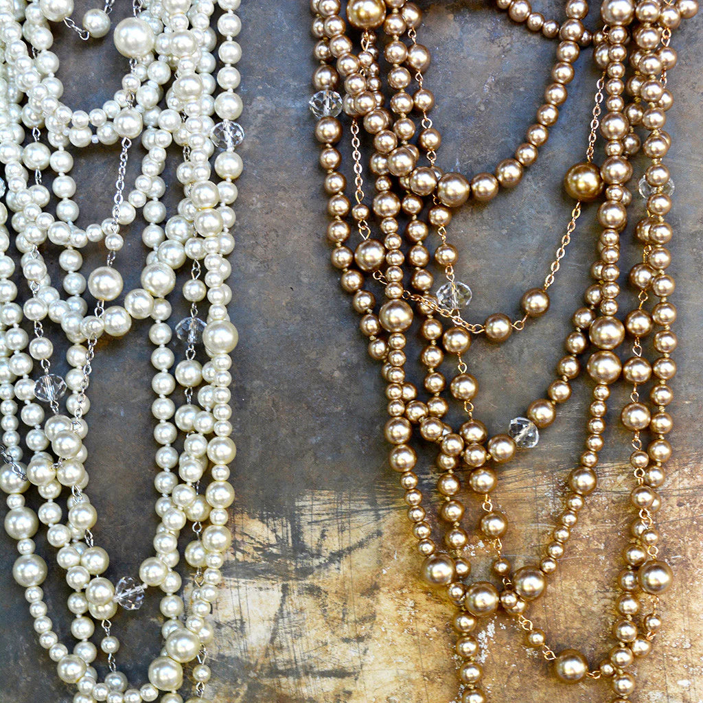 Golden Goddess Tiered Layered Pearl Necklace