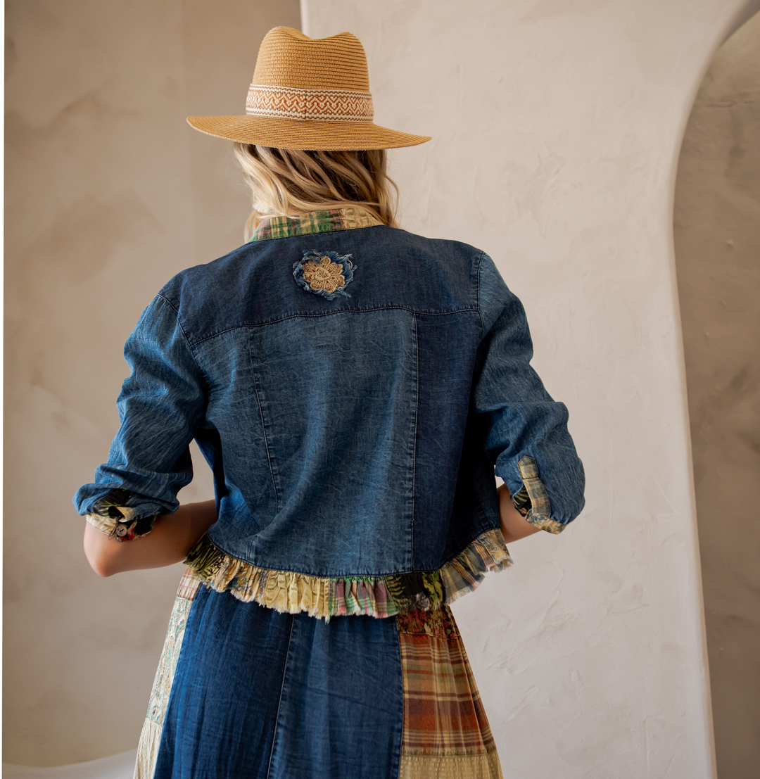 Annabelle Western Boho Chic  Patchwork Cropped Jacket