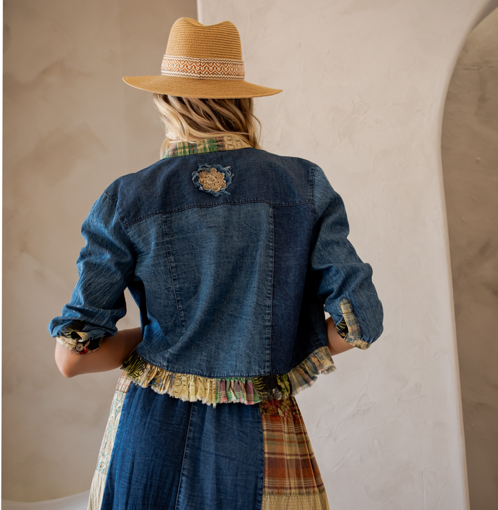 Annabelle Western Boho Chic  Patchwork Cropped Jacket