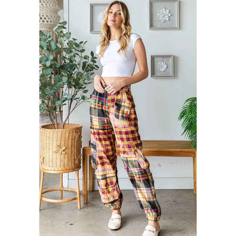 Not the First Rodeo Plaid Jogger Pants