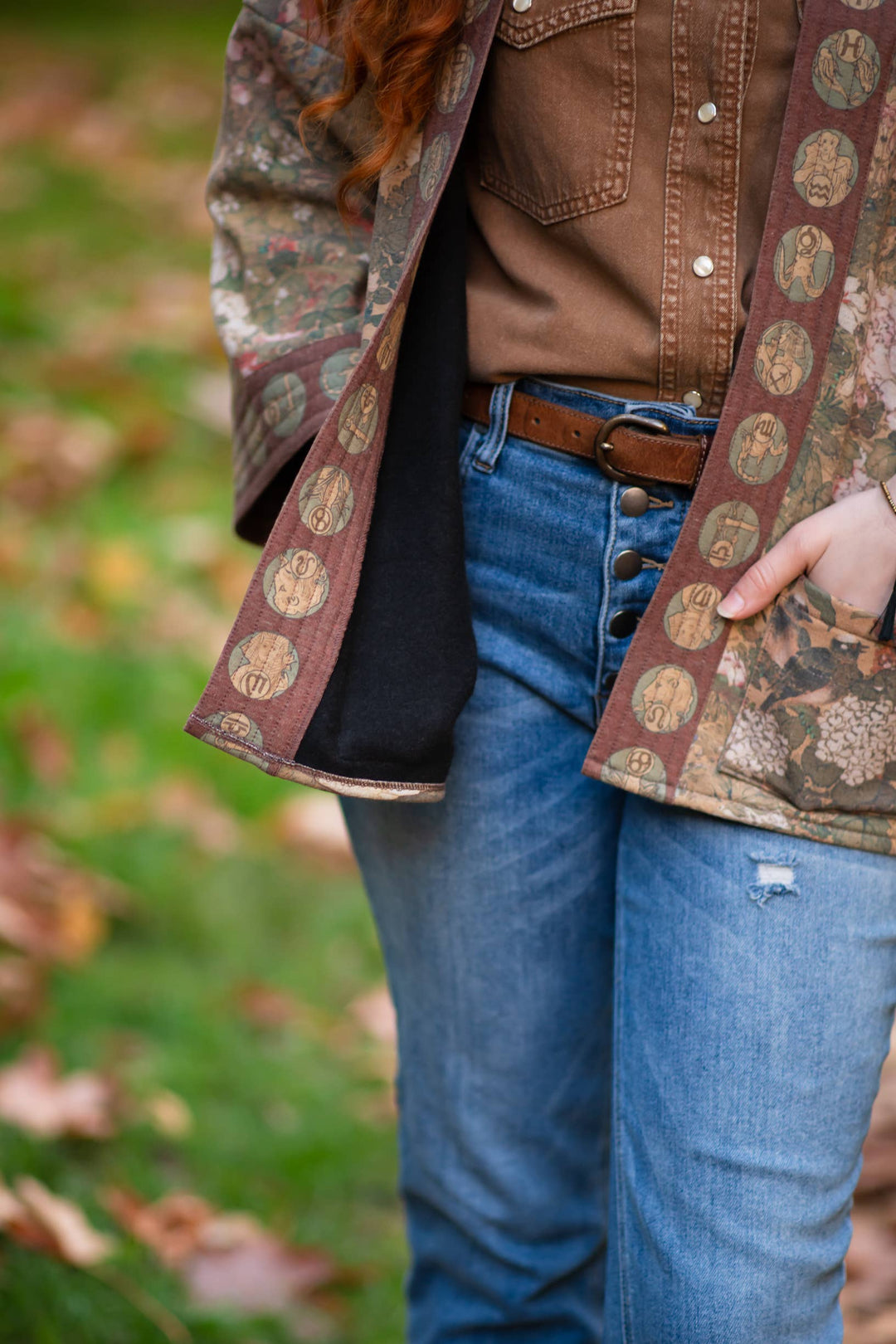 Dreamweaver Cozy Fleece Cardigan Kimono Jacket with Zodiac