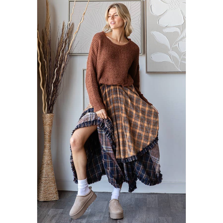 Jammie Plaid Asymmetrical Skirt