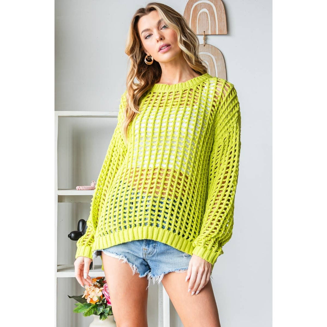 Loose Fit Crochet Sweater: