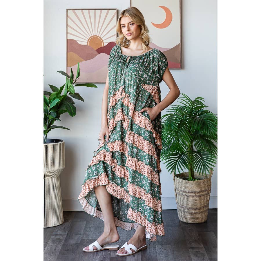 Springs Day Oversized Layered Maxi Dress