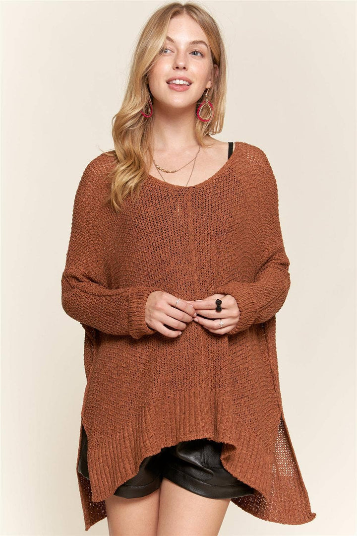 Everyday Oversized Slub Knit Tunis Sweater Top