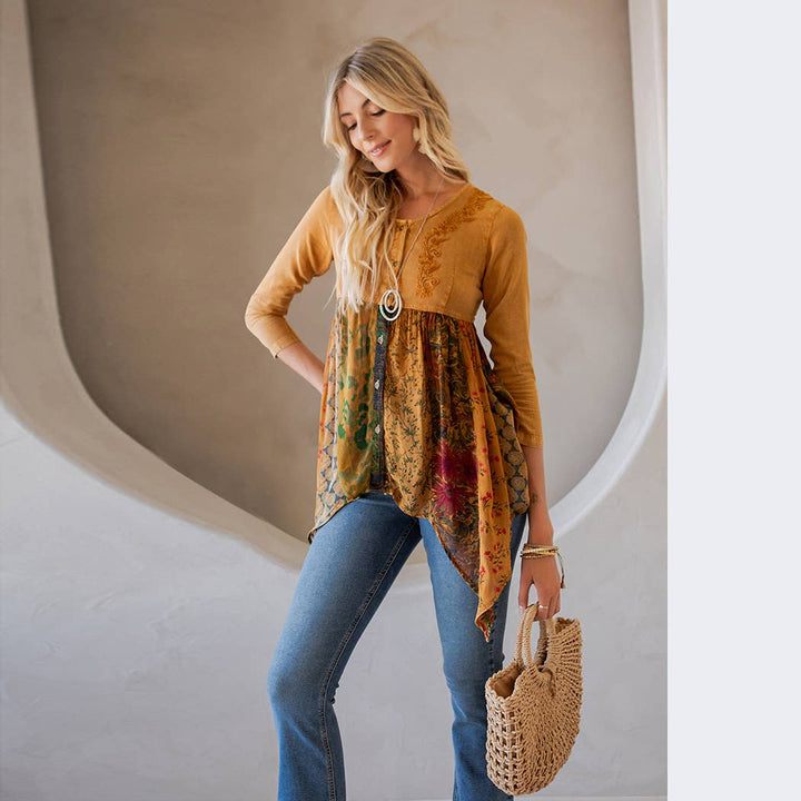 Rustic Bohemian: Embroidered Top