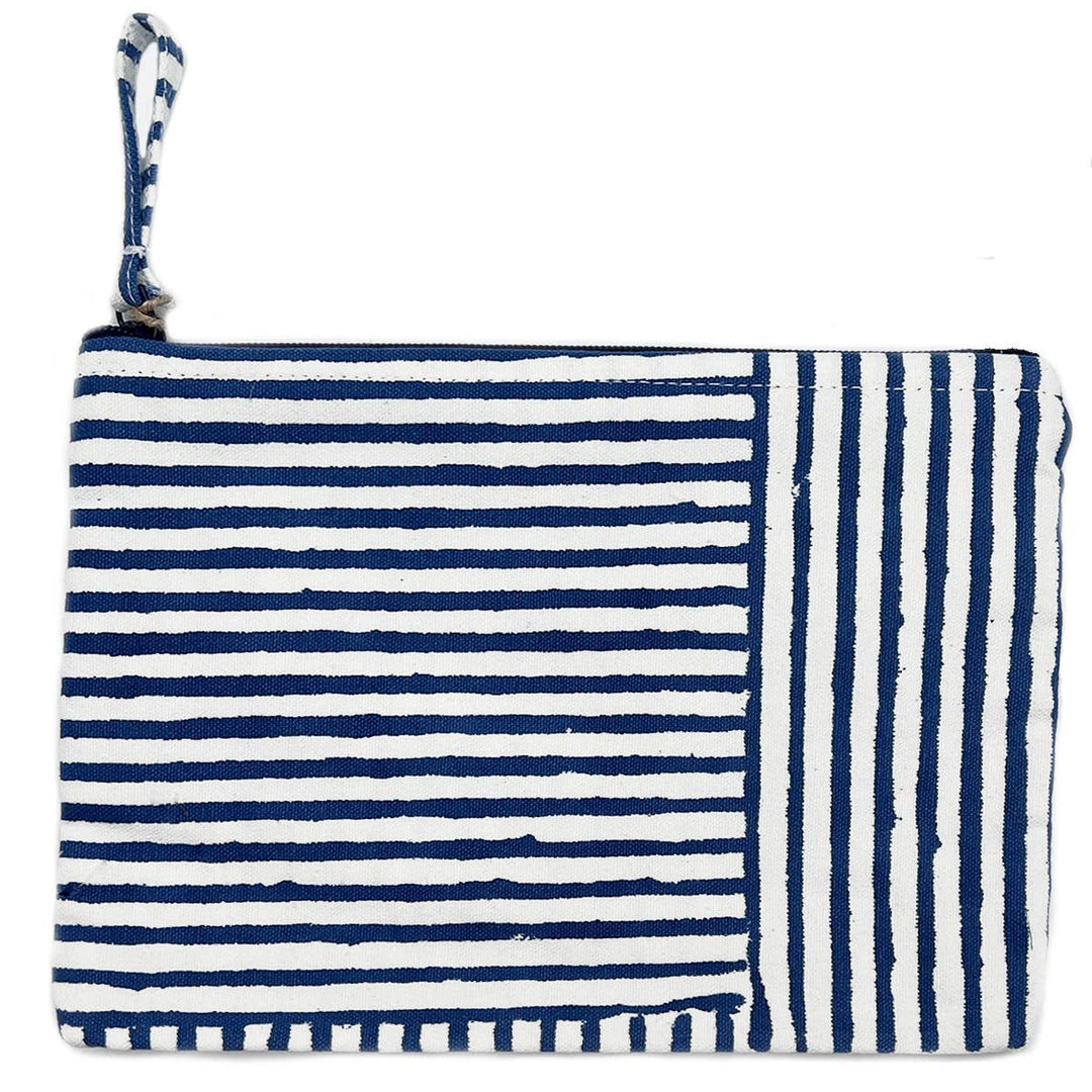 Block-Printed Canvas Zipper Pouch