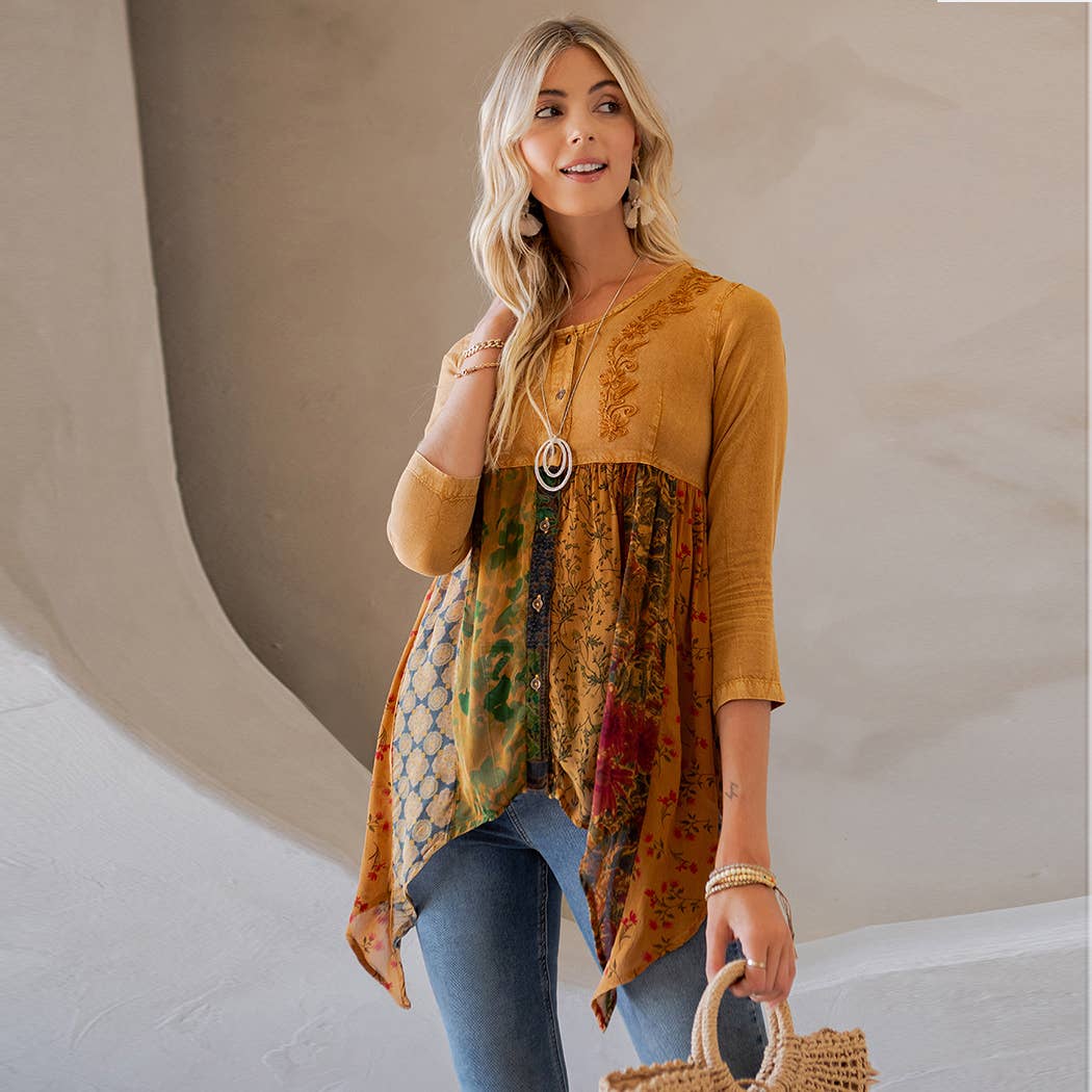 Rustic Bohemian: Embroidered Top