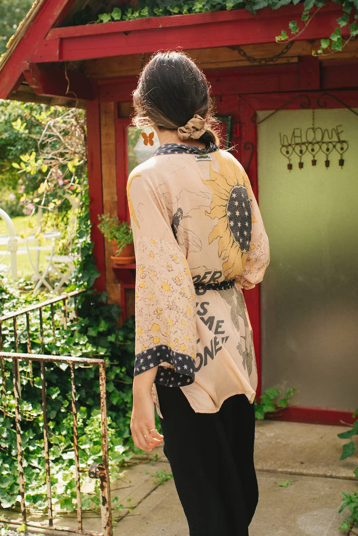 Milk & Honey Bamboo Artisan Bohemian Kimono Cardigan with Belt