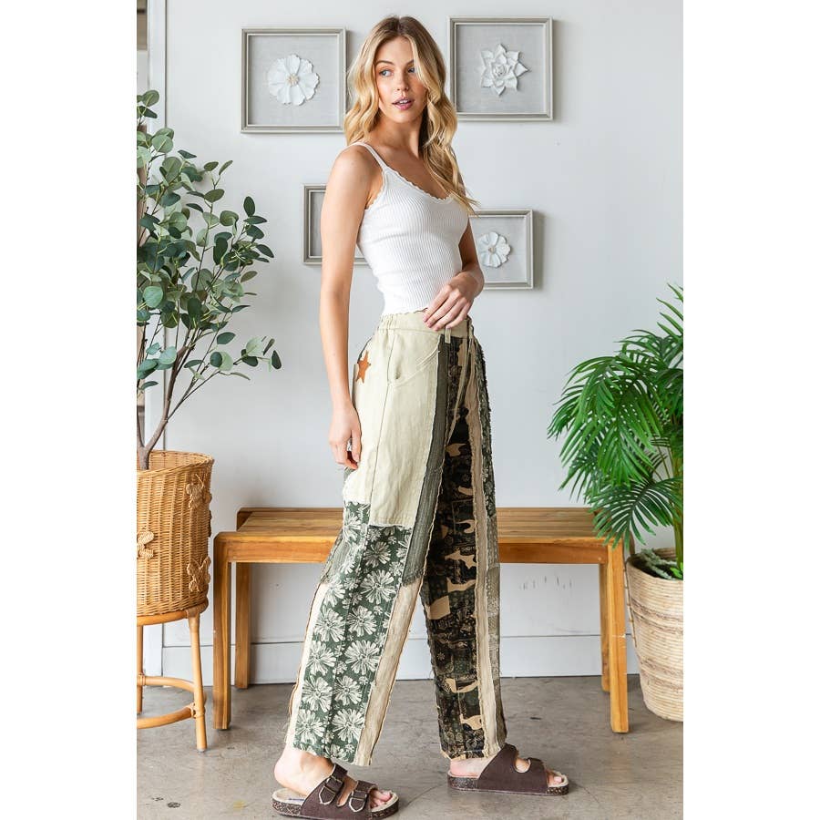 SALE Shades of Green Mineral Washed Pant