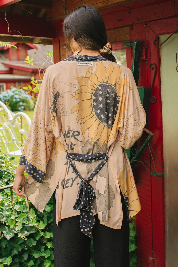 Milk & Honey Bamboo Artisan Bohemian Kimono Cardigan with Belt