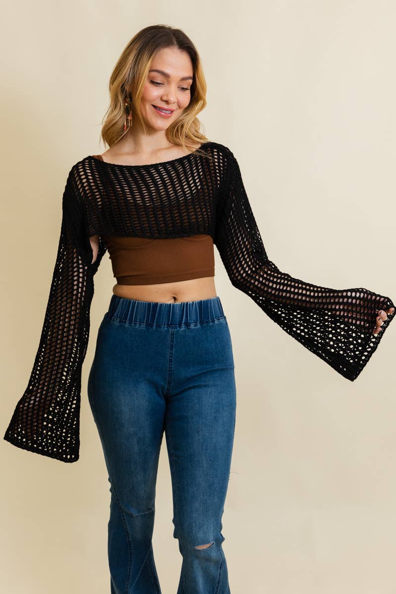 Loom Knitted Cropped Sweater - Shopping Favorite: Mocha Prepack