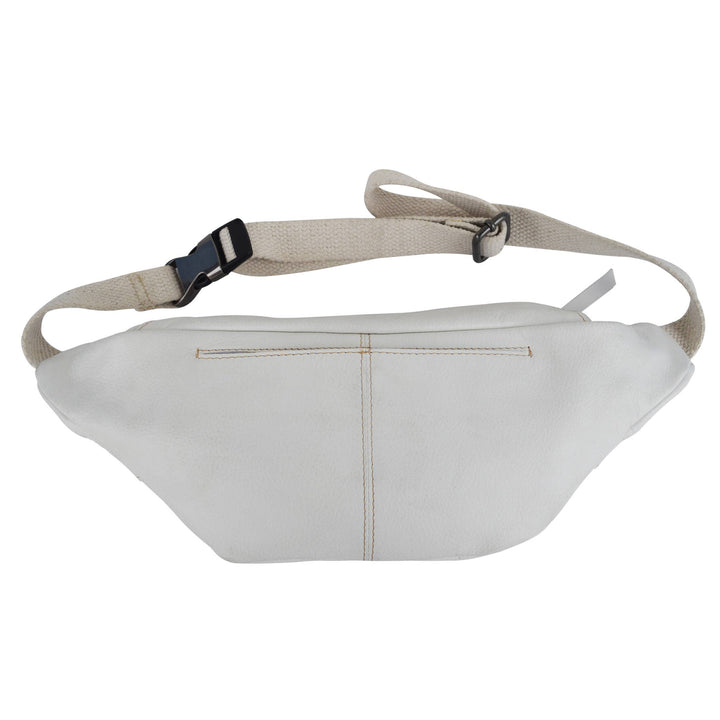 Hayes Handcrafted Leather Fanny Pack in  White